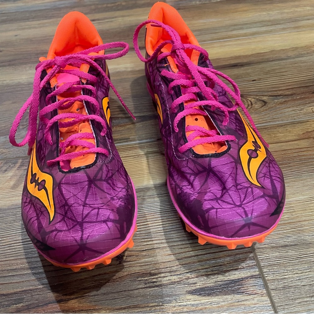 Saucony Women's Shay XC4 Flat Racing Shoe Size 9.5 Raspberry Pink Orange NWOT - Picture 12 of 12